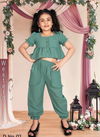 Green Colour Latest Designer Western Look imported Fancy Piece Kids Wear Collection NYNYWE 02